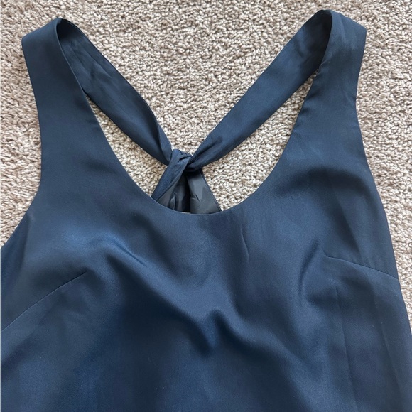 J.Crew shift dress silky dress solid blue fully lined twist knot back size 4 - Picture 3 of 9